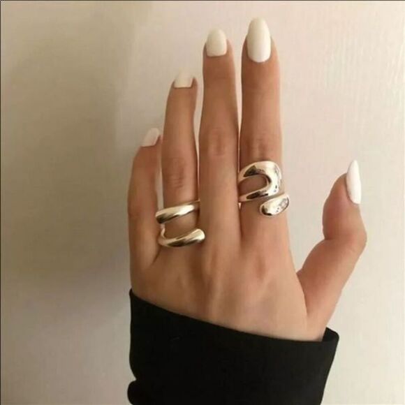 The Whitney Silver 925 adjustable modern statement ring - Picture 2 of 12